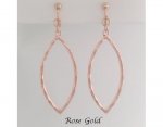 Clip-on Earrings, Rose Gold, Long Drop | by Dazzlers