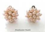 Freshwater Pearl Cluster Clip On Earrings, Cream