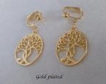 Tree of Life Clip On Earrings, Gold | Dazzlers Clip-on Earrings