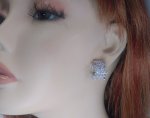 Crystal Clip On Earrings Glamorous Silver with Dazzling Crystals