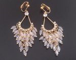 Clip On Earrings, Chandelier, CZ, Clear Crystals | Dazzlers