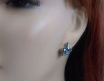 Petite Clip On Crystal Earrings Stud Style Blue AB Crystals