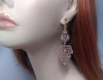 Modern Clip On Earrings in Metal Filigree Stone Enamel Finish