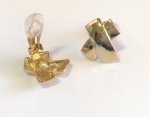 Vintage Clip On Earrings Gold Stud Button Style 90's