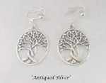 Silver Clip On Earrings, Celtic Tree of Life | Dazzlers Earrings