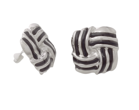 Silver Vintage Style Clip On Earrings in a Classic Knot Design