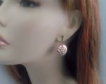 Rose Gold Clip On Earrings Dangle Style Hammered Finish